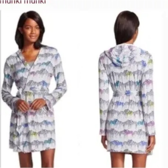 Nite Nite Munki Munki Grey And Blue Zebra Robe Size XL/XXL - Picture 1 of 12